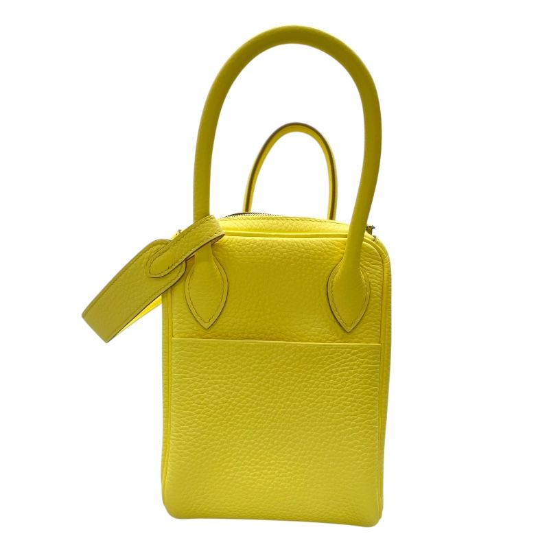 HERMES Lindy 26 in Limoncello with Silver Hardware - Pristine Condition