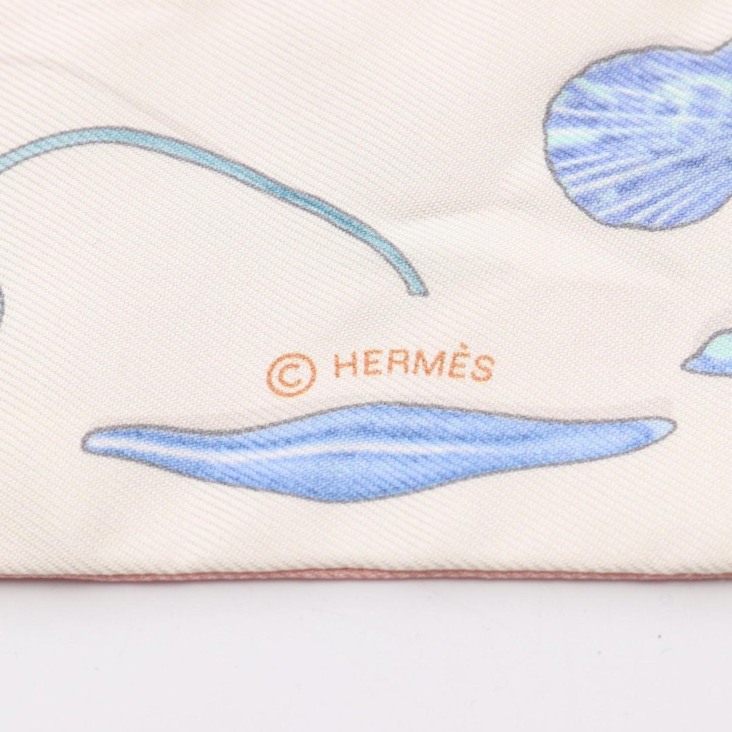 HERMES Twilly IN THE POCKET Silk Scarf - Pink & White