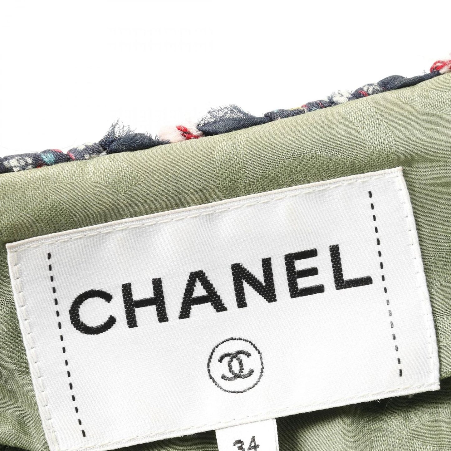 CHANEL No-Collar Jacket in Luxurious Wool Fabric - Size 34