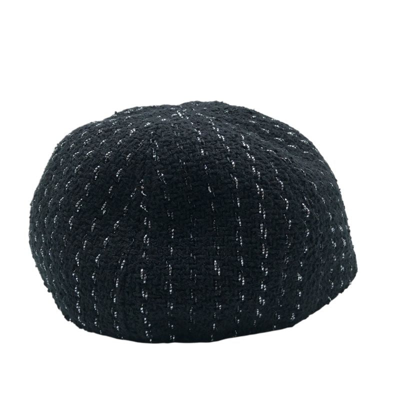 CHANEL Black Tweed Cap - Timeless Elegance for Women