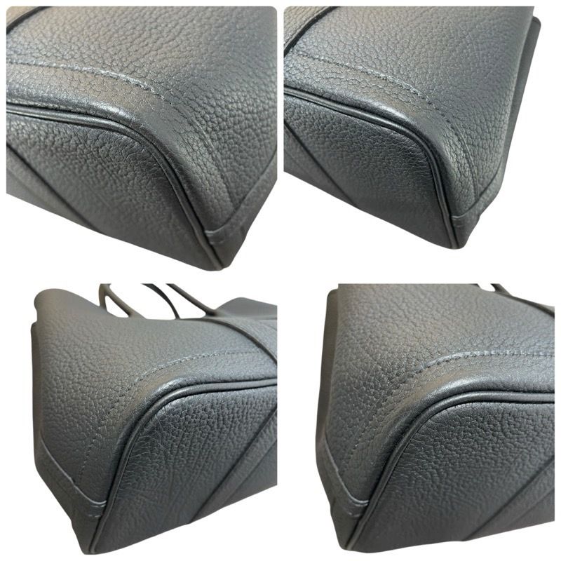 HERMES Garden Party TPM Black Negonda Tote Bag with Silver Hardware