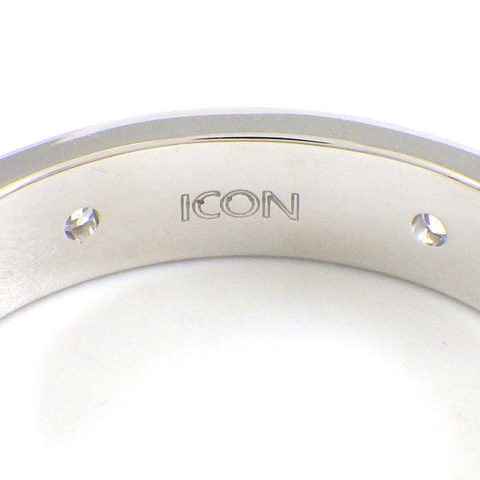 GUCCI Interlocking G Diamond Ring in 18K White Gold - Size 15