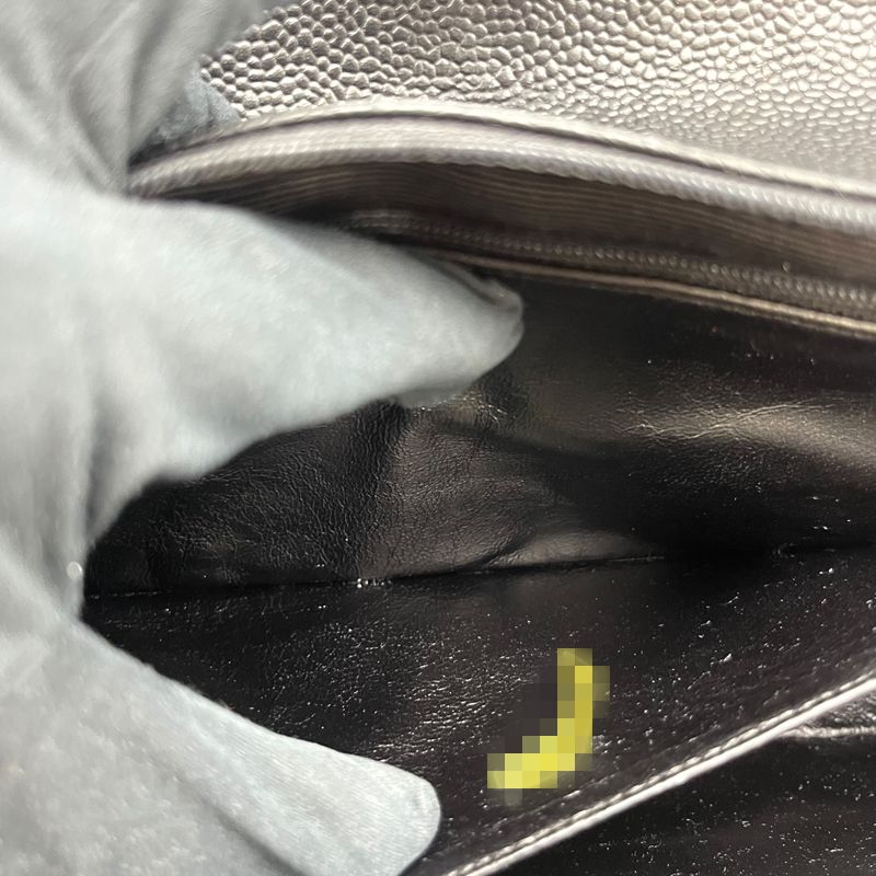 CHANEL Diana 25 Black Caviar Skin Shoulder Bag with Gold Hardware