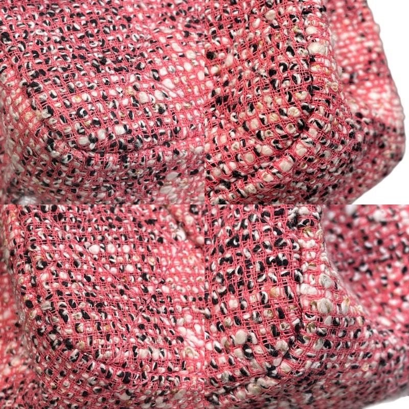 CHANEL 2.55 Tweed Shoulder Bag in Pink & Silver Hardware