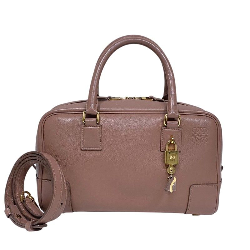 LOEWE Amazona 23 Pink Beige Nappa Leather Handbag with Gold Hardware