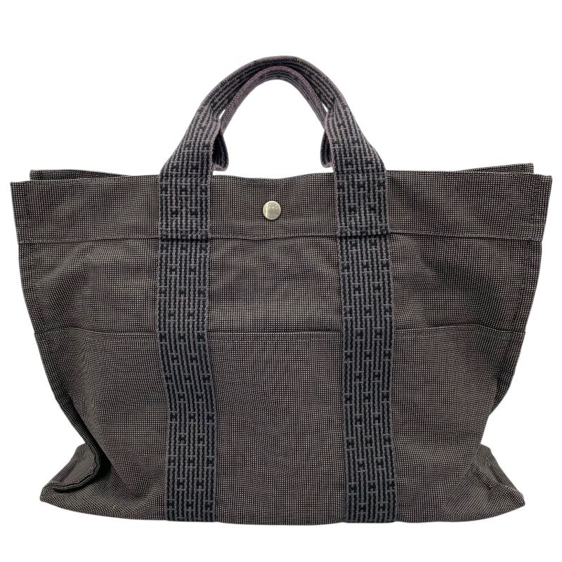 HERMES Aile Line MM Tote in Grey Nylon/Canvas - Unisex Elegance