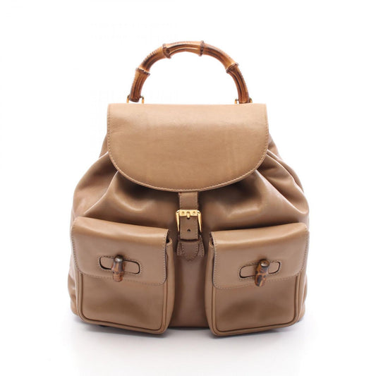 GUCCI Bamboo Backpack in Beige Leather - Timeless Elegance