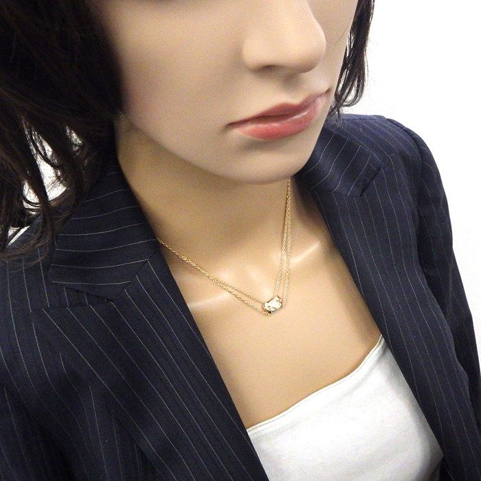 CHANEL Coco Crush Matelassé Diamond Necklace in K18 Beige Gold