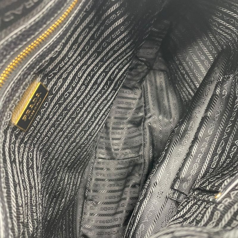 PRADA Logo 2-Way Tote in Black Leather - Timeless Elegance