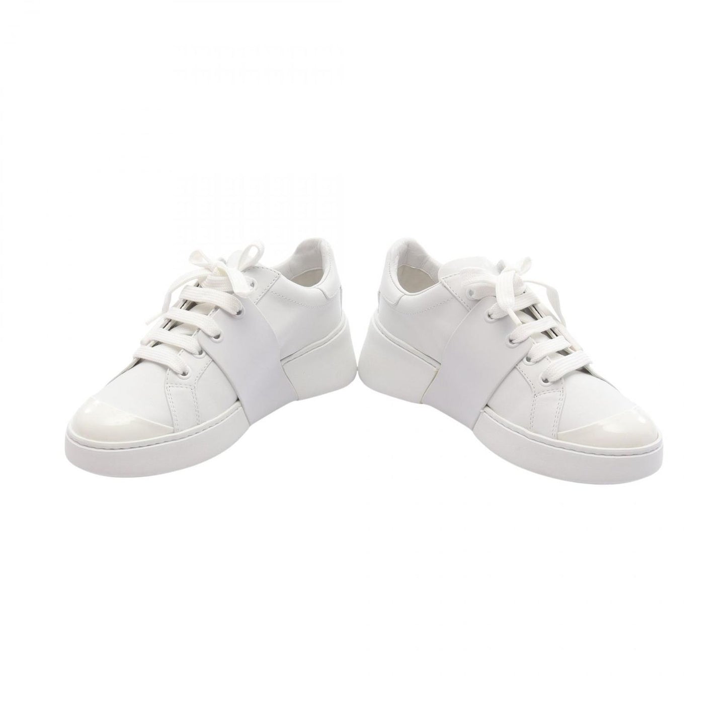 Roger Vivier VIV SKATE Leather Sneakers - Pristine White - Size 34