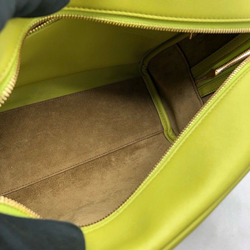 LOEWE Amazona 19 Lime Leather Shoulder Bag with Gold Hardware