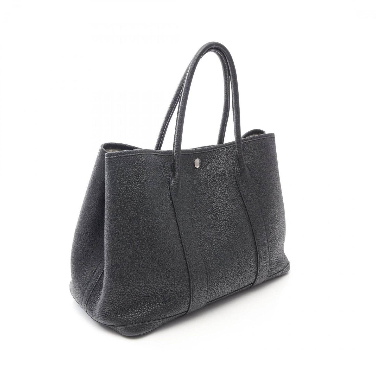 HERMES Garden Party PM Tote Bag in Black Leather - Timeless Elegance