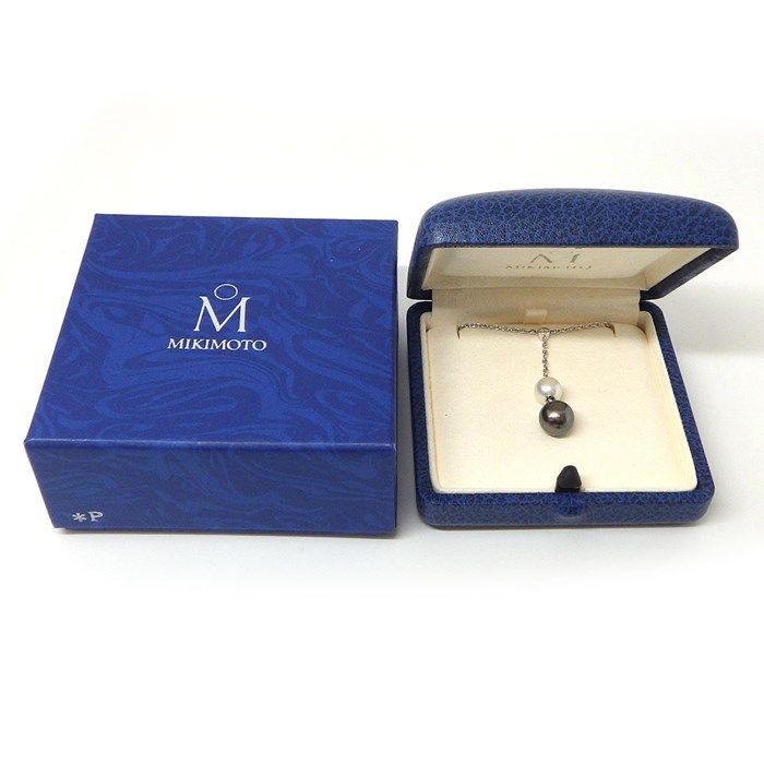 MIKIMOTO Y-Shape Pearl Necklace in K18 White Gold - Exquisite Craftsmanship