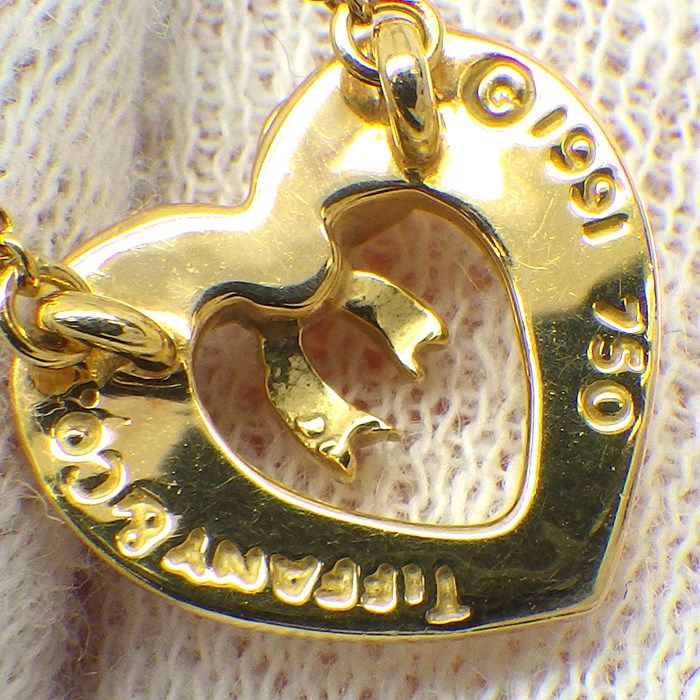 Tiffany & Co. Heart with Bow Necklace in K18 Yellow Gold