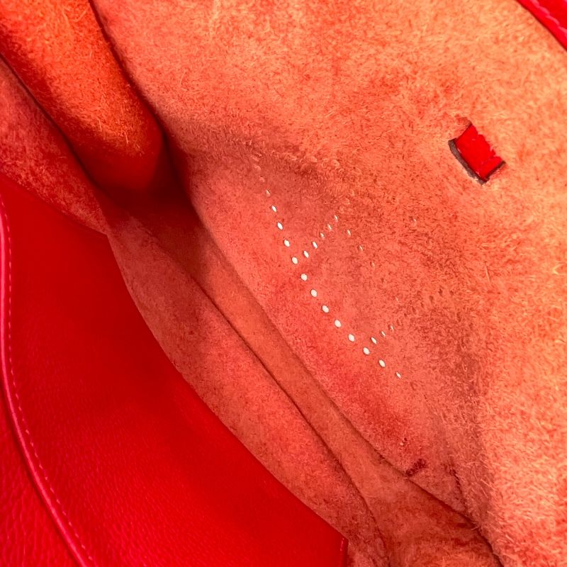 HERMES Evelyne 1 PM in Rouge Kazak with Silver Hardware