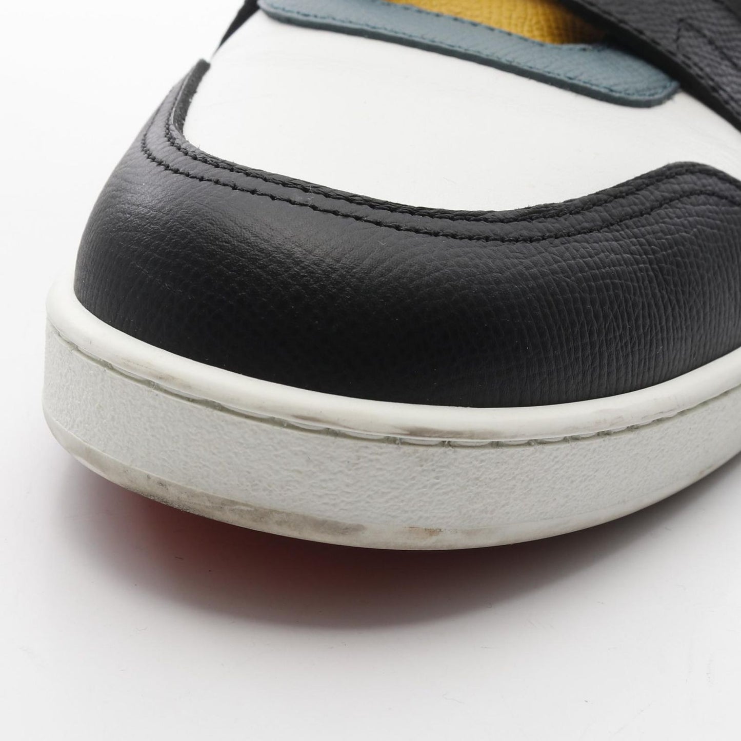 HERMES Leather Sneakers in Green & Yellow - Size 41