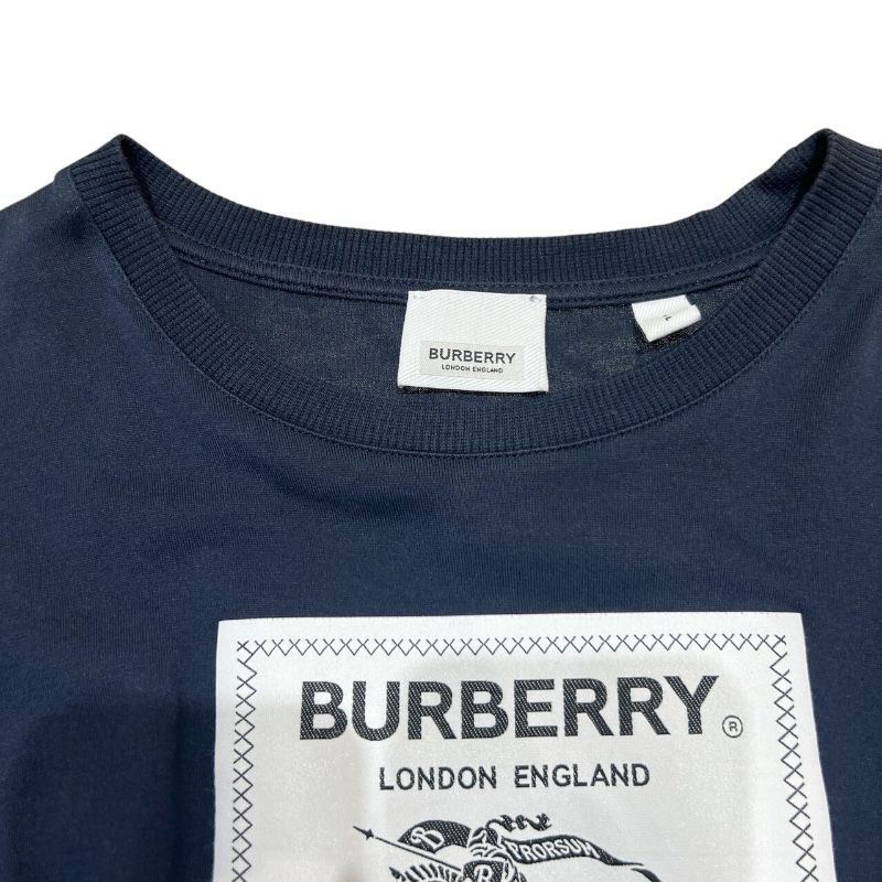 Burberry Prosum Logo Print T-Shirt in Navy Cotton - Size S