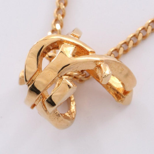 SAINT LAURENT PARIS Monogram Twist Necklace in Gold GP