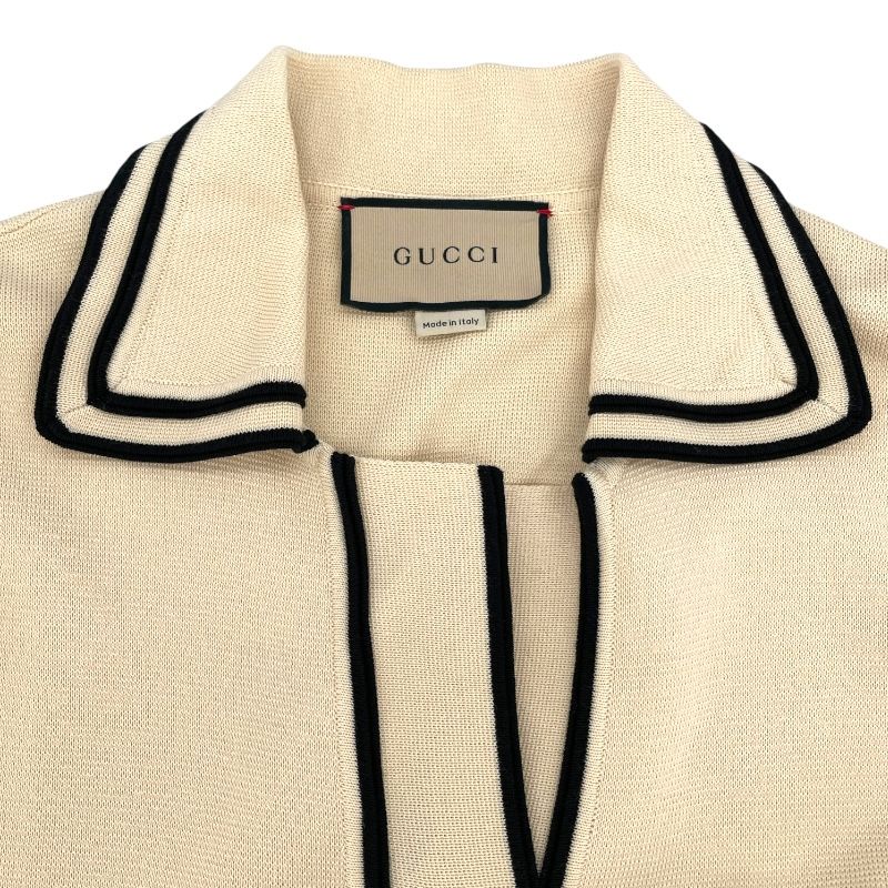 GUCCI Ivory Silk Blend Shirt Dress - Timeless Elegance