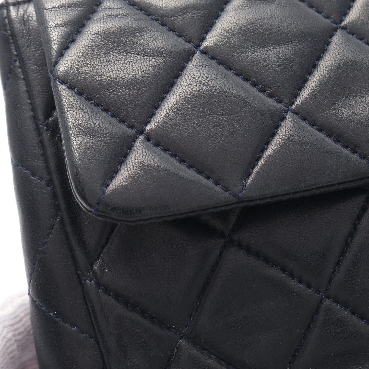 CHANEL Mini Matelassé 20 Shoulder Bag in Navy Lambskin