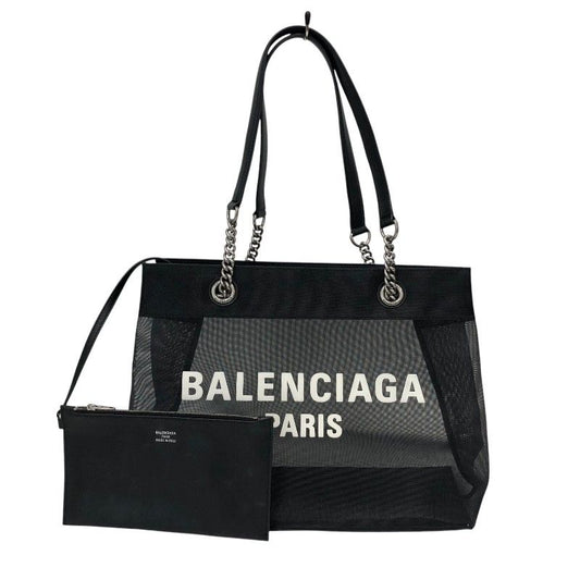 Balenciaga Beauty Free Tote Bag - Black Mesh & Leather