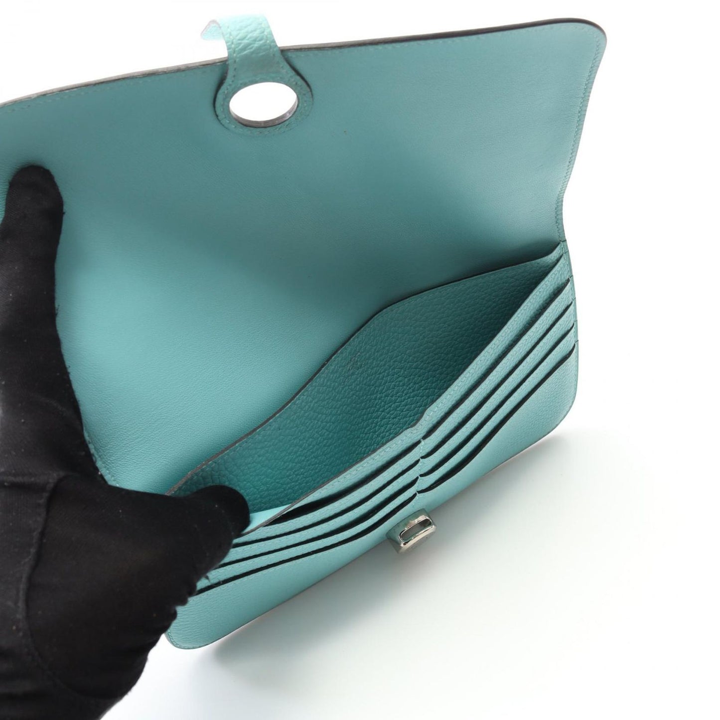 HERMES Dogon Long Wallet in Blue Atoll - Exquisite Craftsmanship