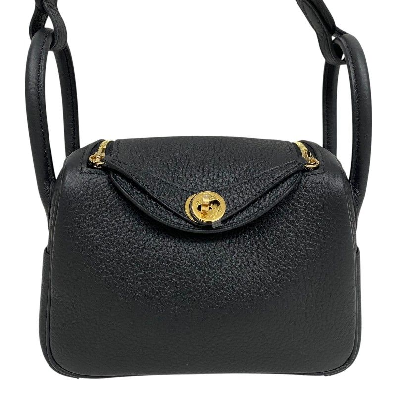HERMES Lindy Mini K刻 Black & Gold Hardware - Exquisite Luxury Handbag