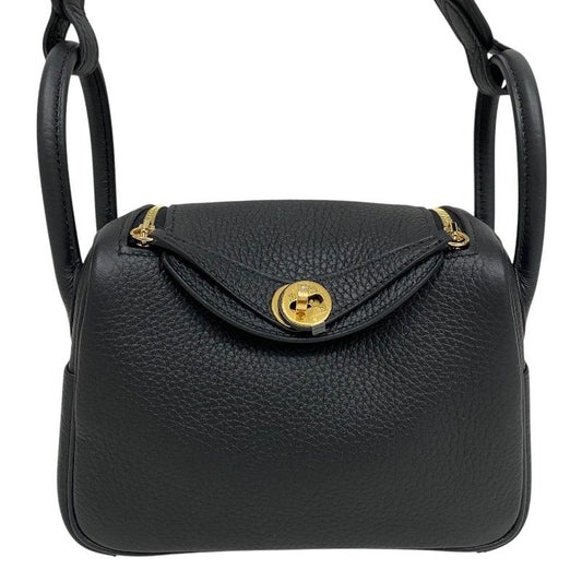 HERMES Lindy Mini K刻 Black & Gold Hardware - Exquisite Luxury Handbag