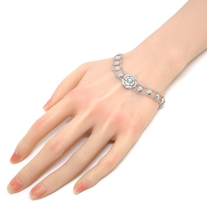 CHANEL Camellia Collection Bracelet with 1.14ct Diamonds in K18WG