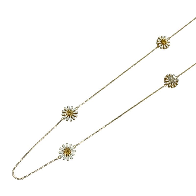 Damiani Margherita 6 Motif Long Necklace in 18K Yellow Gold