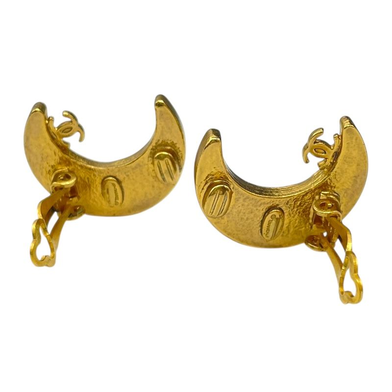 CHANEL Moon Earrings in Gold Metal and Strass - Exquisite Elegance