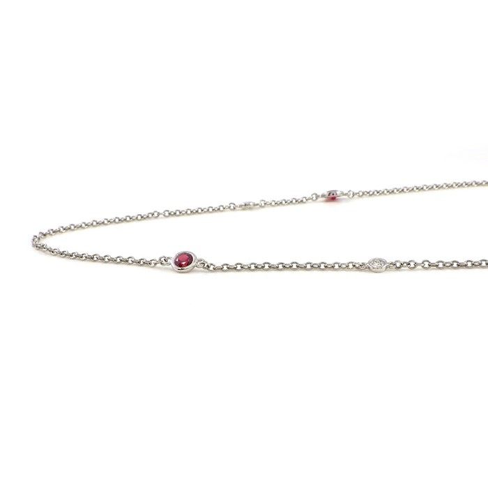 Tiffany & Co. By The Yard Long Necklace with Ruby & Diamond