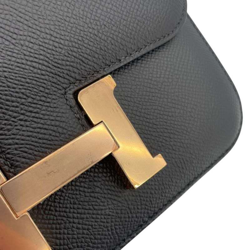 HERMES Constance 3 Mini Black Epson Shoulder Bag with Gold Hardware