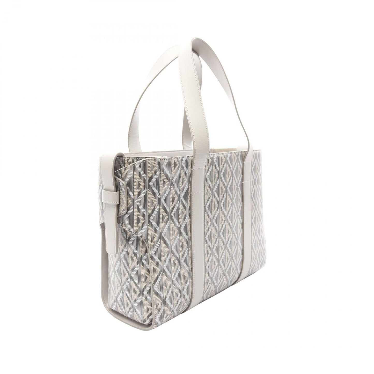 Dior CD Diamond Color Tote Bag in Gray PVC Coated Canvas
