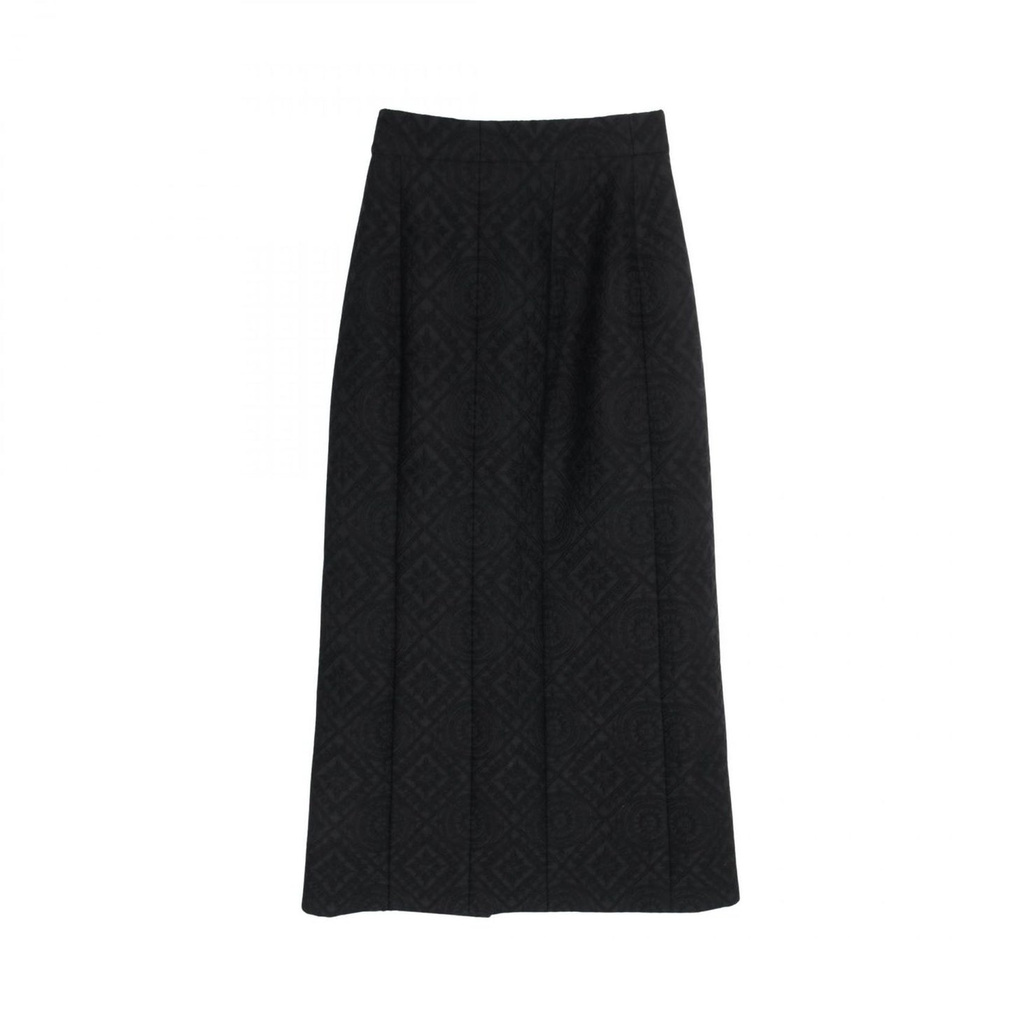 CHANEL Coco Mark Embroidered Wool Silk Skirt - Size 34