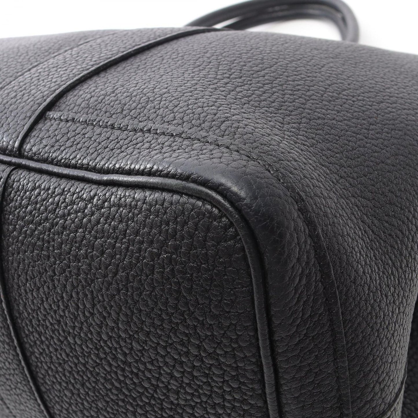 HERMES Garden Party PM Tote Bag in Black Leather - Timeless Elegance