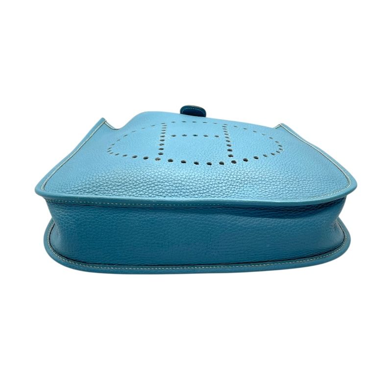 HERMES Evelyne 1 PM Blue Jean Togo Leather Shoulder Bag