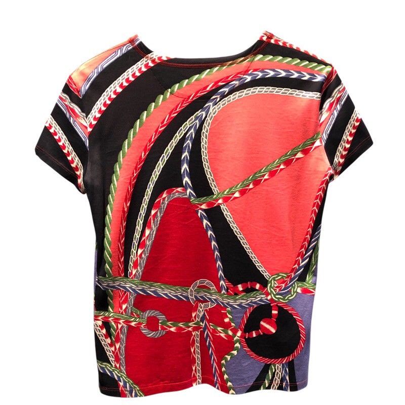 HERMES Signature Pattern Cotton T-Shirt for Women