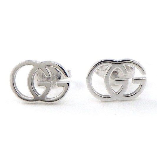 GUCCI GG Running Logo K18 White Gold Earrings - Exquisite Craftsmanship