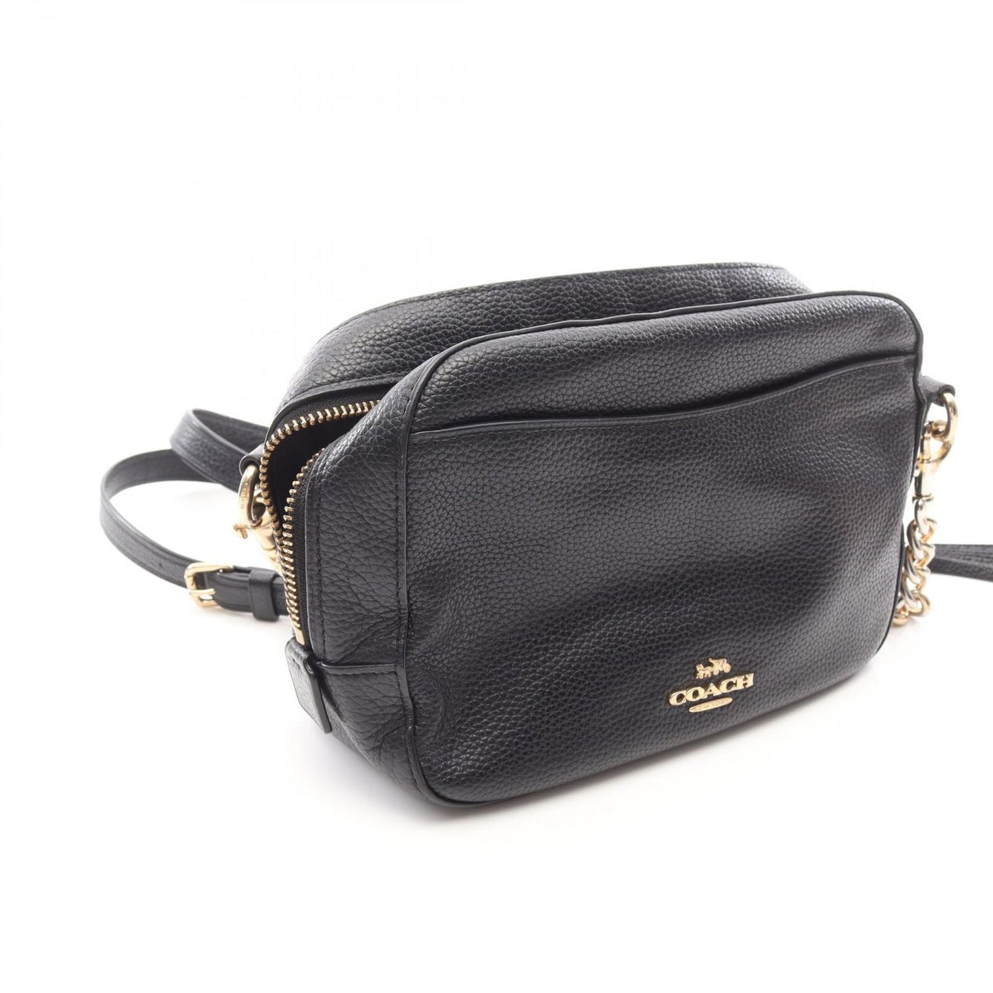 COACH Black Leather Fringe Camera Shoulder Bag - Timeless Elegance