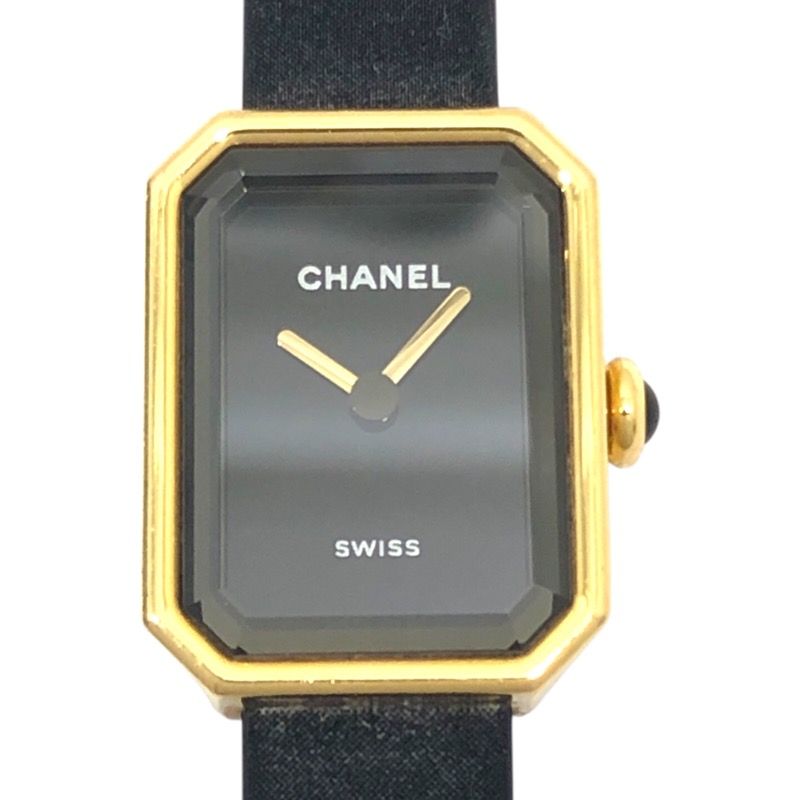 CHANEL Première Ribbon H6125 Black K18YG/Titanium Quartz Watch