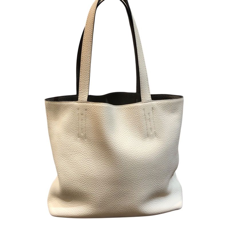 HERMES Double Sens 28 Tote Bag in Etain Beton Togo Leather