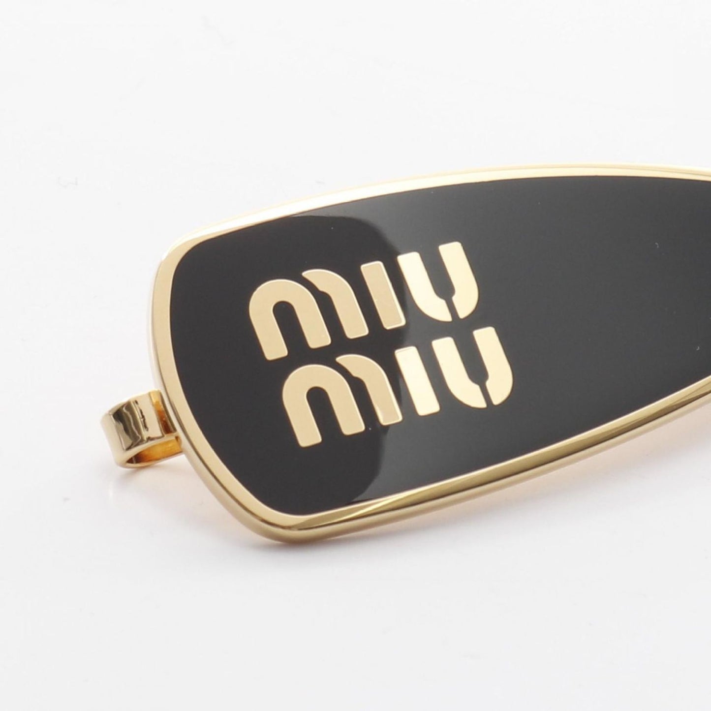 Miu Miu Logo Gold Hair Clip - Exquisite Craftsmanship