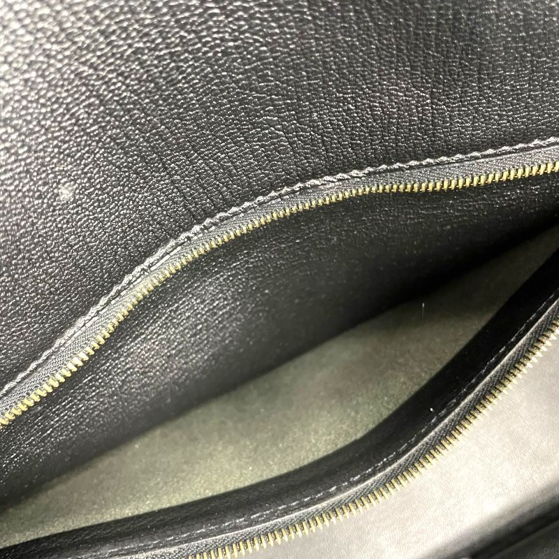 HERMES Birkin 35 Black Fjord Leather Handbag with Gold Hardware