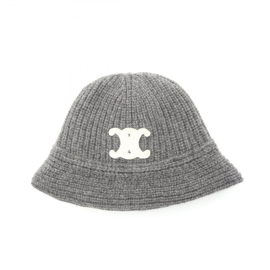 CELINE Triomphe Crochet Bucket Hat in Gray - Timeless Elegance