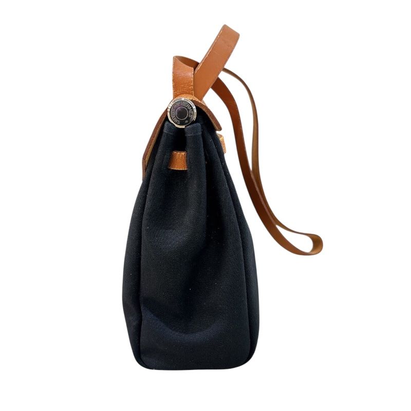 HERMES Émile Bag PM in Black & Gold with Silver Hardware