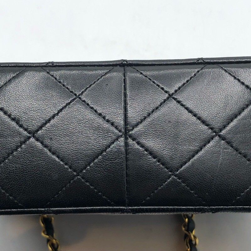 CHANEL Matelassé Chain Shoulder Bag in Black with Gold Hardware