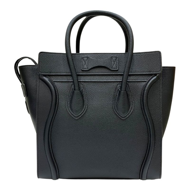 CELINE Luggage Micro Shopper Black Calf Leather Handbag