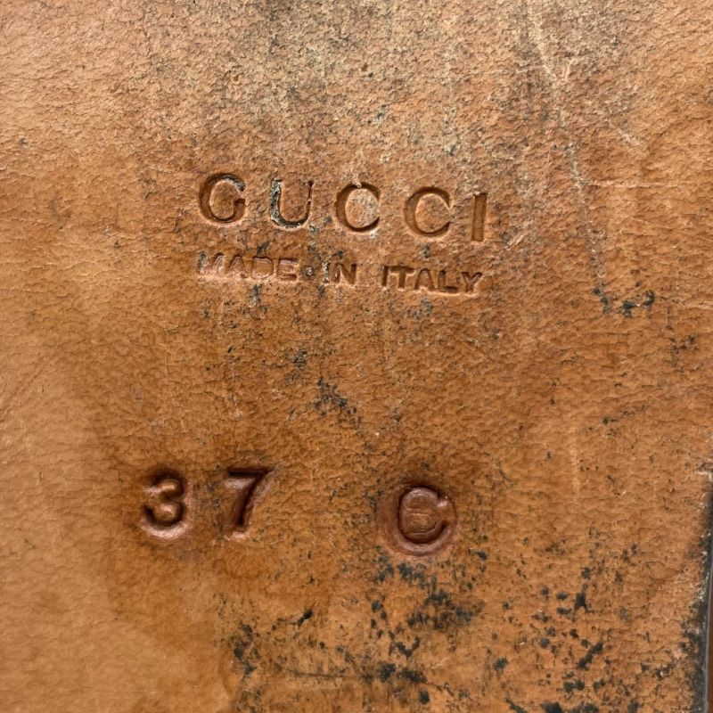 GUCCI Brown Leather Square Toe Loafers for Women - Timeless Elegance