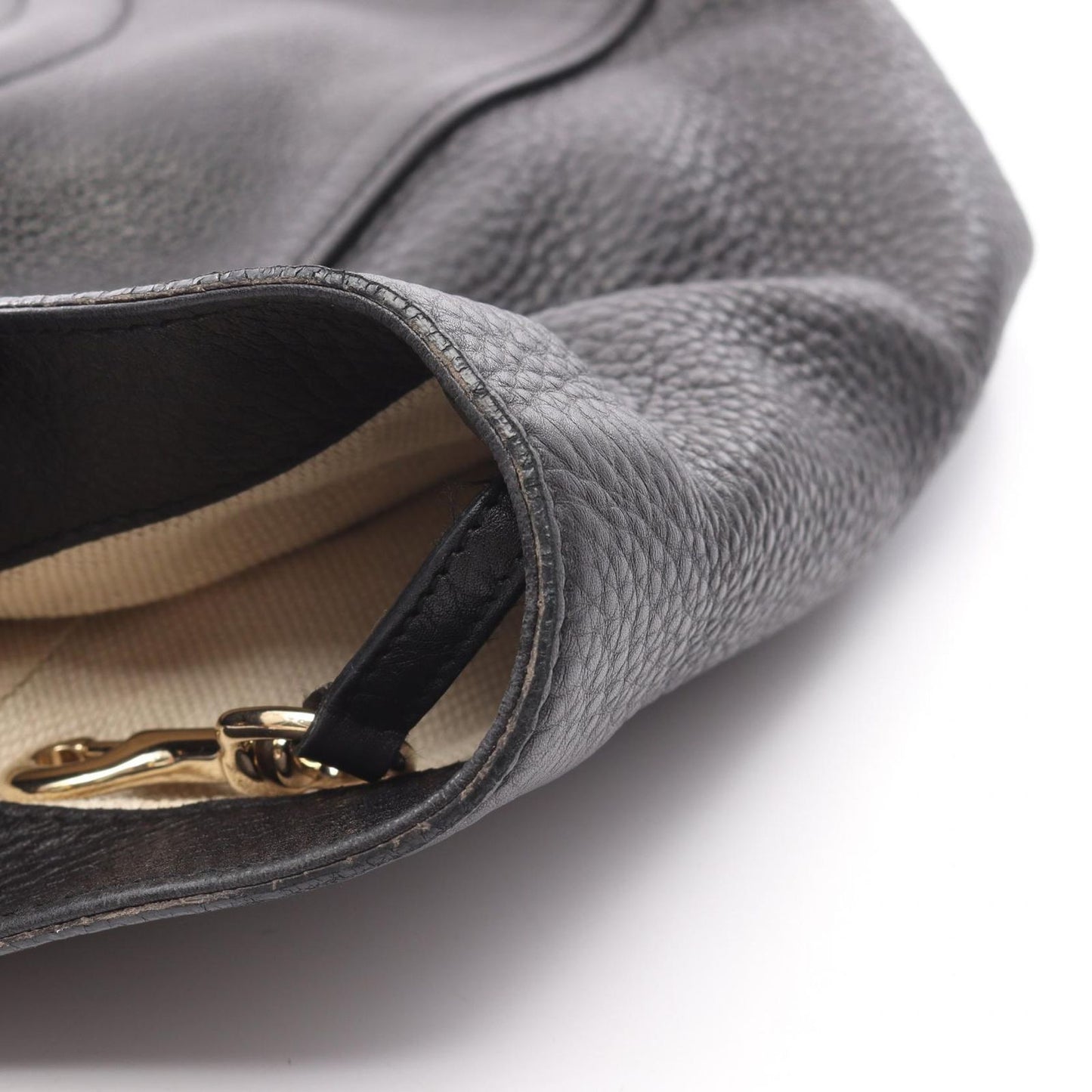 GUCCI Soho Seralius Interlocking G Tote Bag - Black Leather